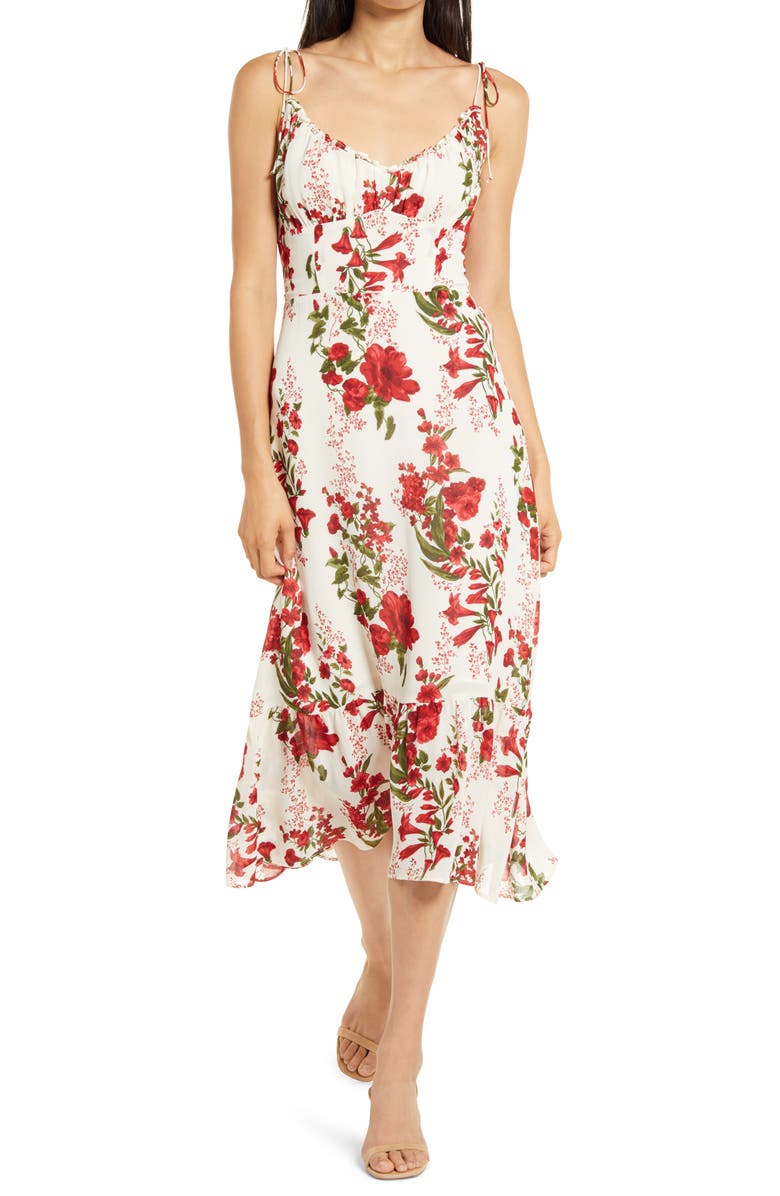 Reformation Embry Floral Midi Dress, Main, color, 