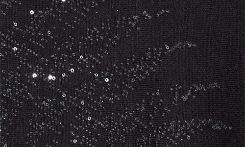 Oscar De La Renta Fern Sequin Embroidered Fit & Flare Dress In Black