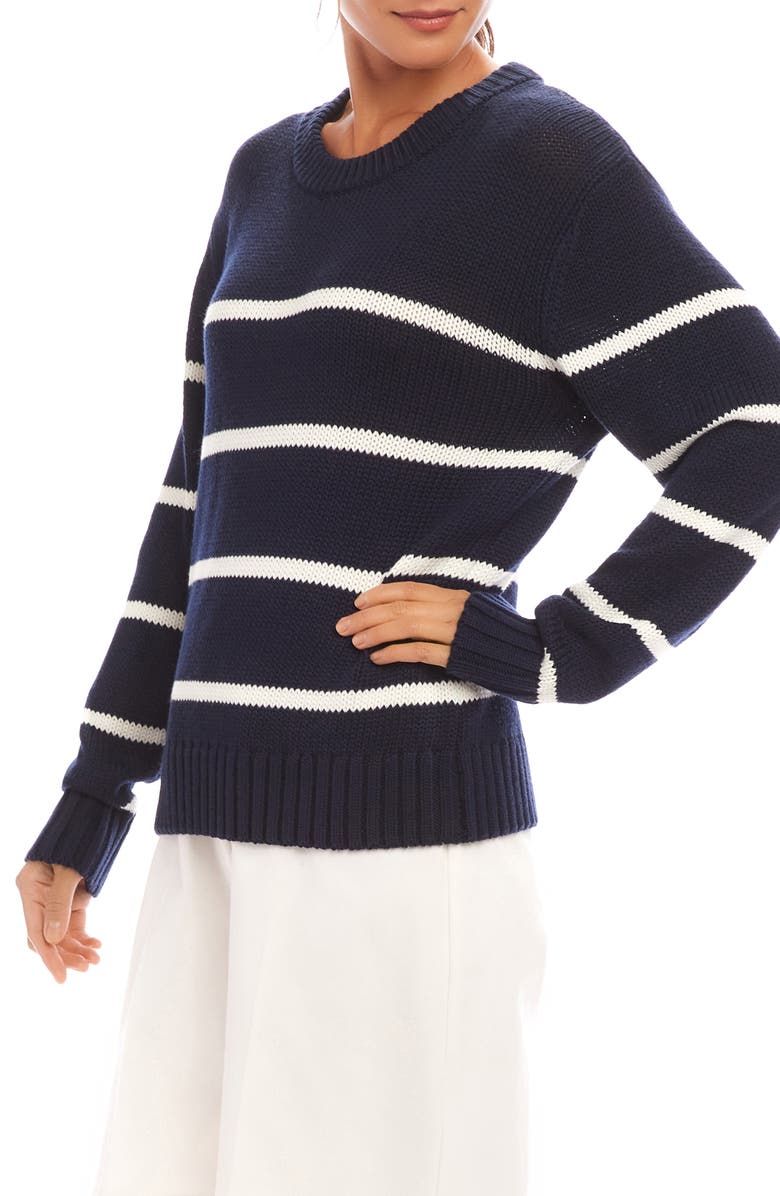 Karen Kane Stripe Crewneck Sweater, Alternate, color,