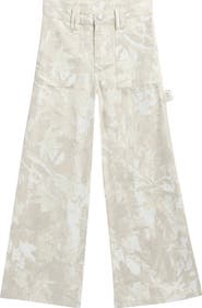 Tractr Kids' Print Wide Leg Carpenter Jeans