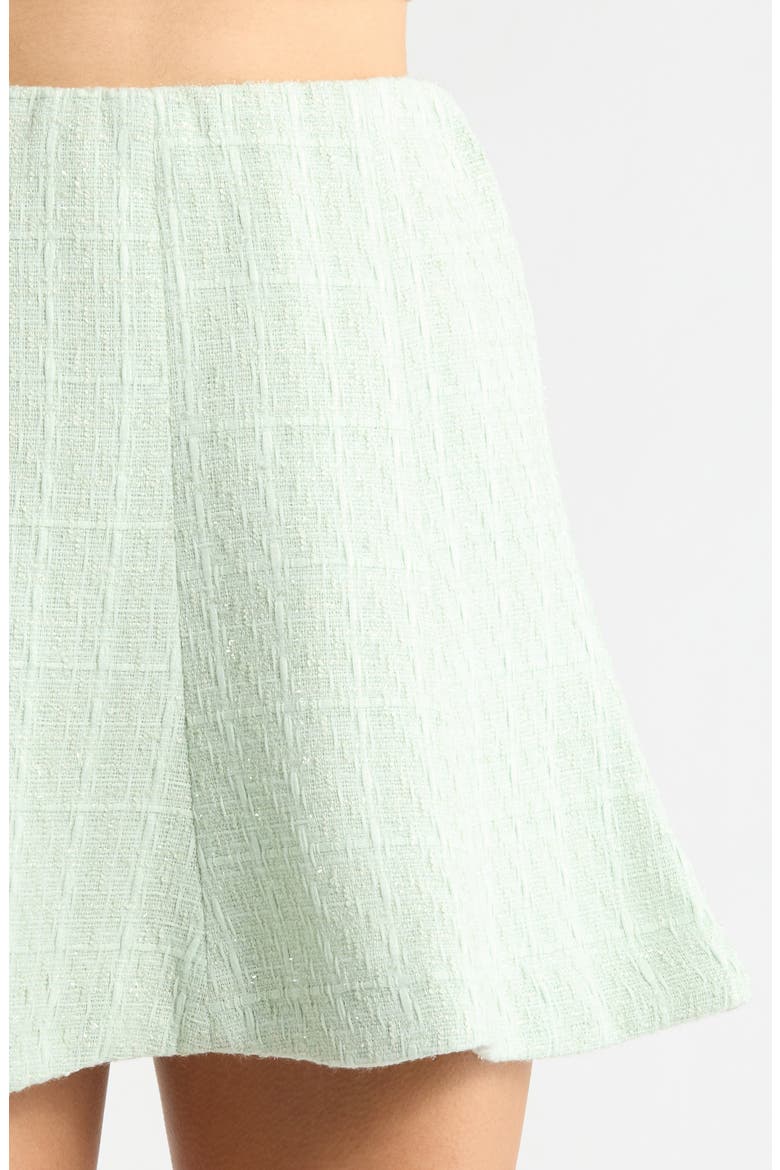 Kiona Metallic Tweed Miniskirt, Alternate, color, MINT