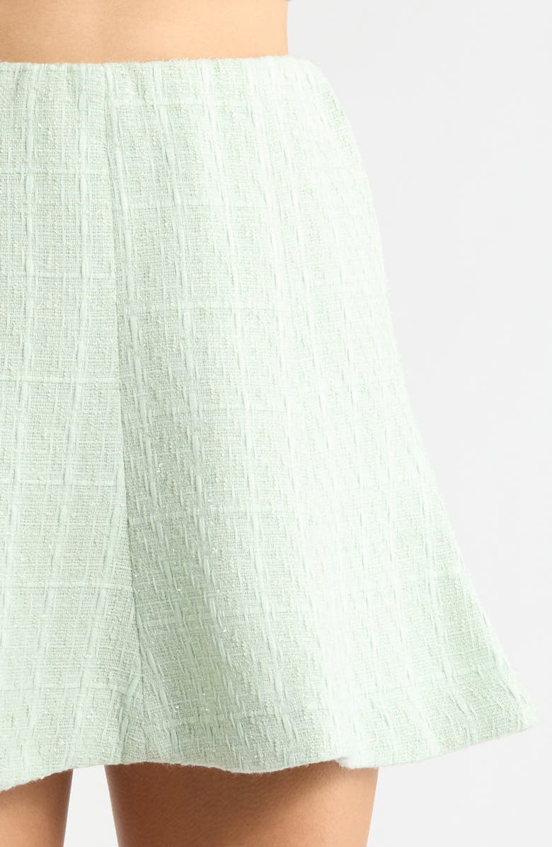 ASTR the Label Kiona Metallic Tweed Miniskirt, Alternate, color, Mint
