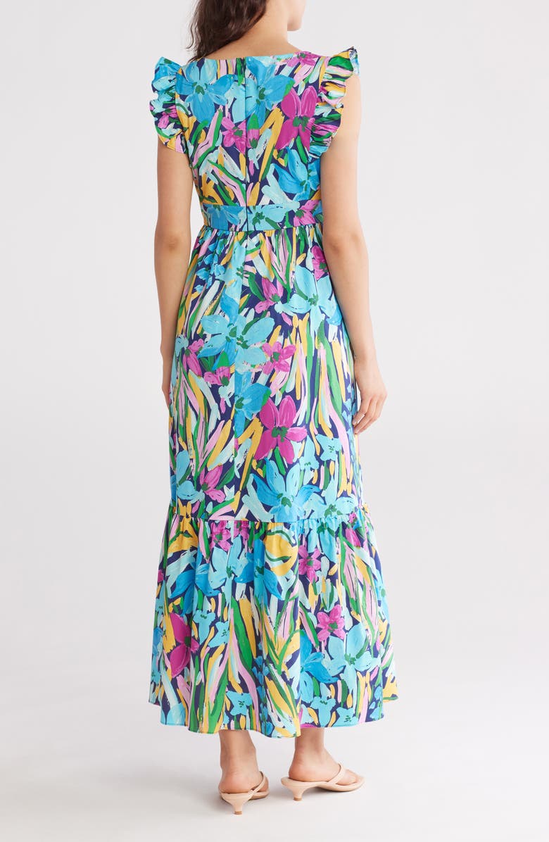 Maggy London Floral Ruffle Tiered Maxi Dress, Alternate, color, 