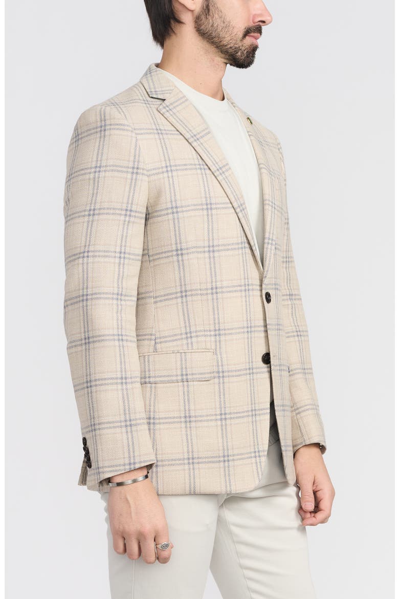 Plaid Cotton Blend Sport Coat, Alternate, color, TAN