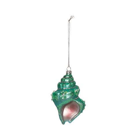 Green Shell Glass Christmas Tree Ornament