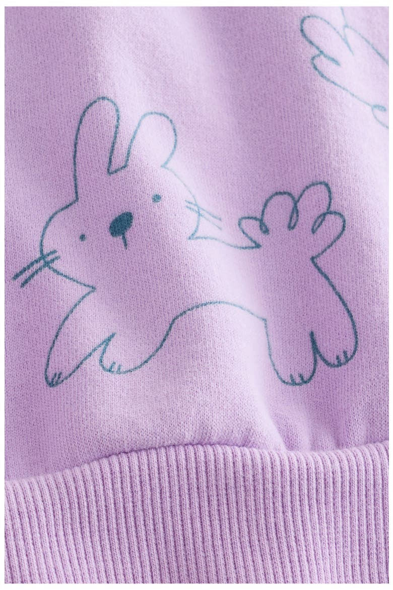 Kids' Animal Doodle Fleece Sweatshirt, Alternate, color, PURPLE