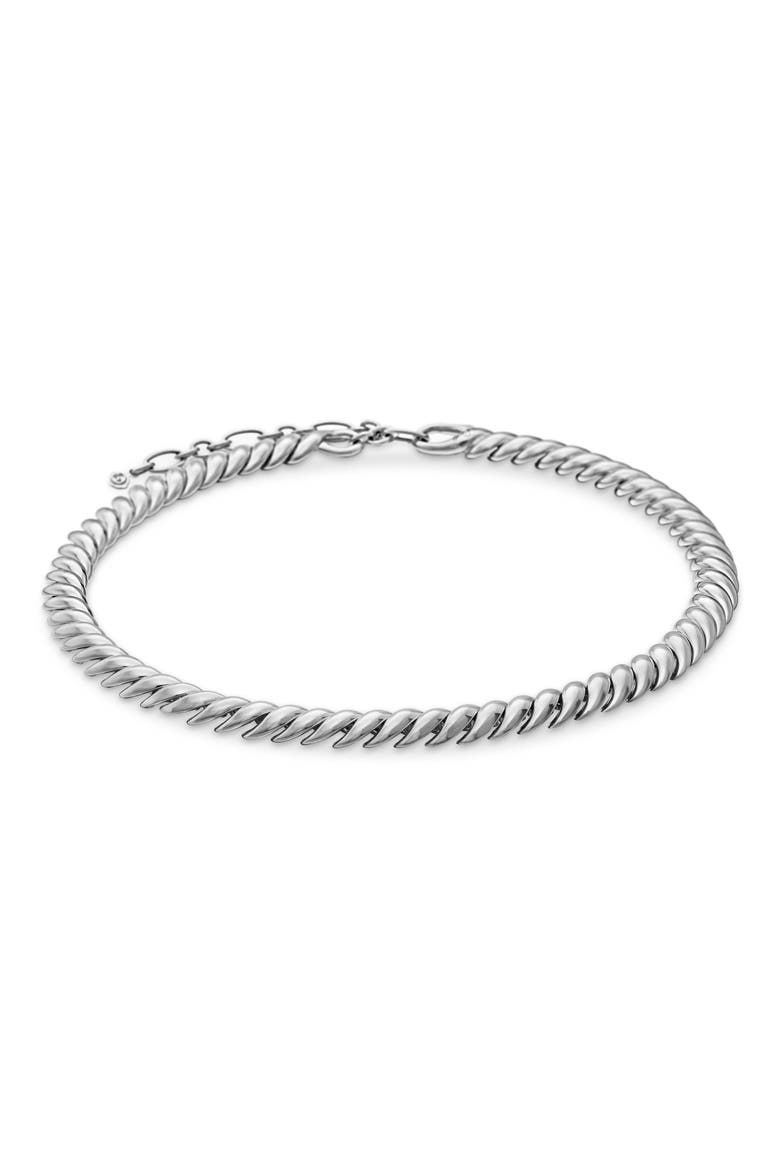 Sculpted Cable Necklace in Sterling Silver, Alternate, color, STERLING SILVER