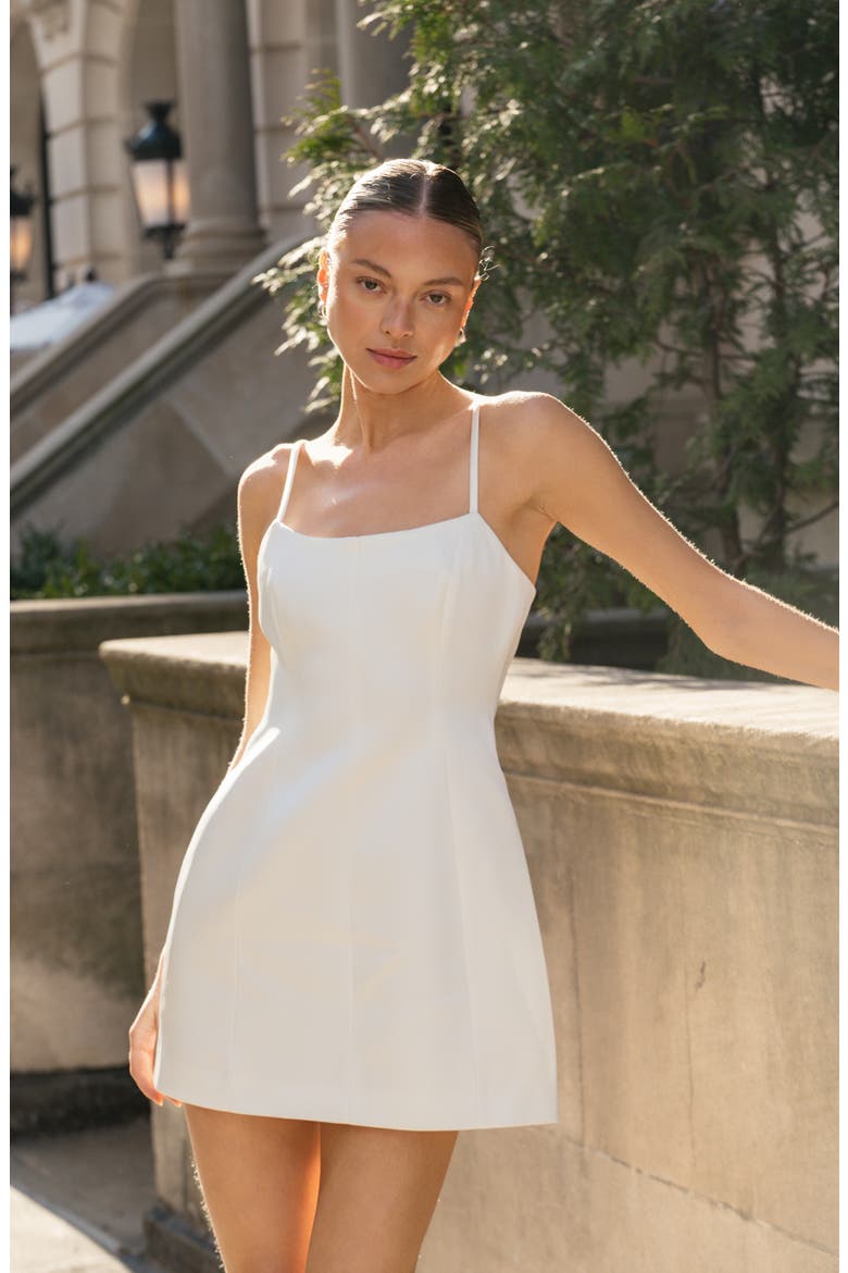 York Satin Fit & Flare Minidress, Alternate, color, SUMMER WHITE