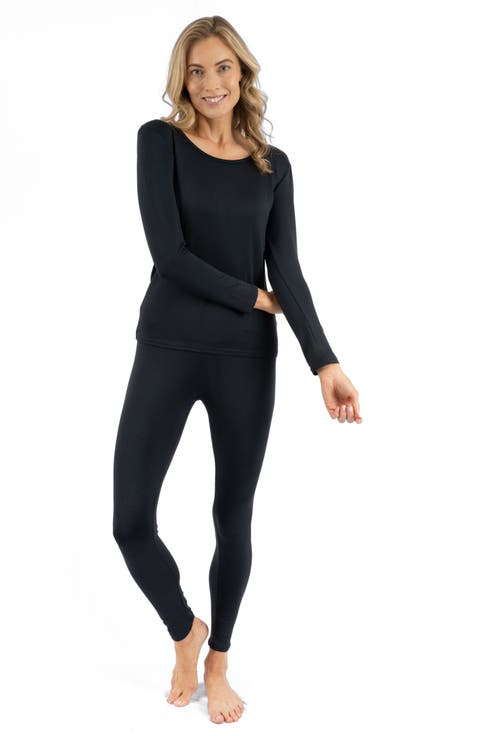 Women's Solid Thermal Pajama Set