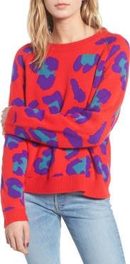 BLANKNYC Leopard Intarsia Sweater