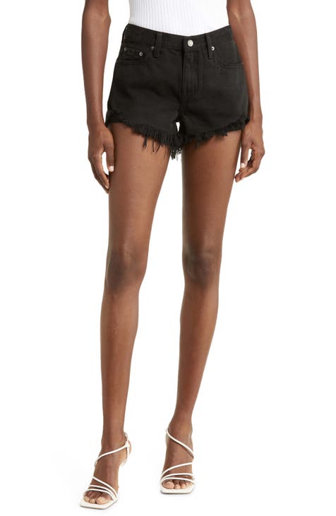 Gigi Low Rise Cutoff Denim Shorts (Blackrock Distressed)