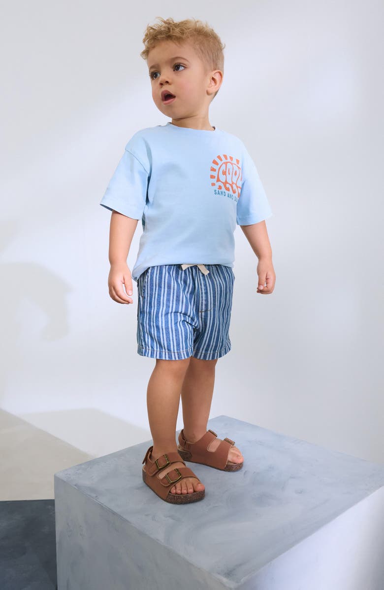 NEXT Kids' Stripe Drawstring Denim Shorts, Alternate, color, 