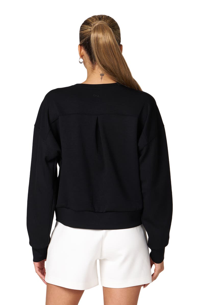 Rebody Active Essential Scuba Knit Crewneck Sweatshirt, Alternate, color, Black