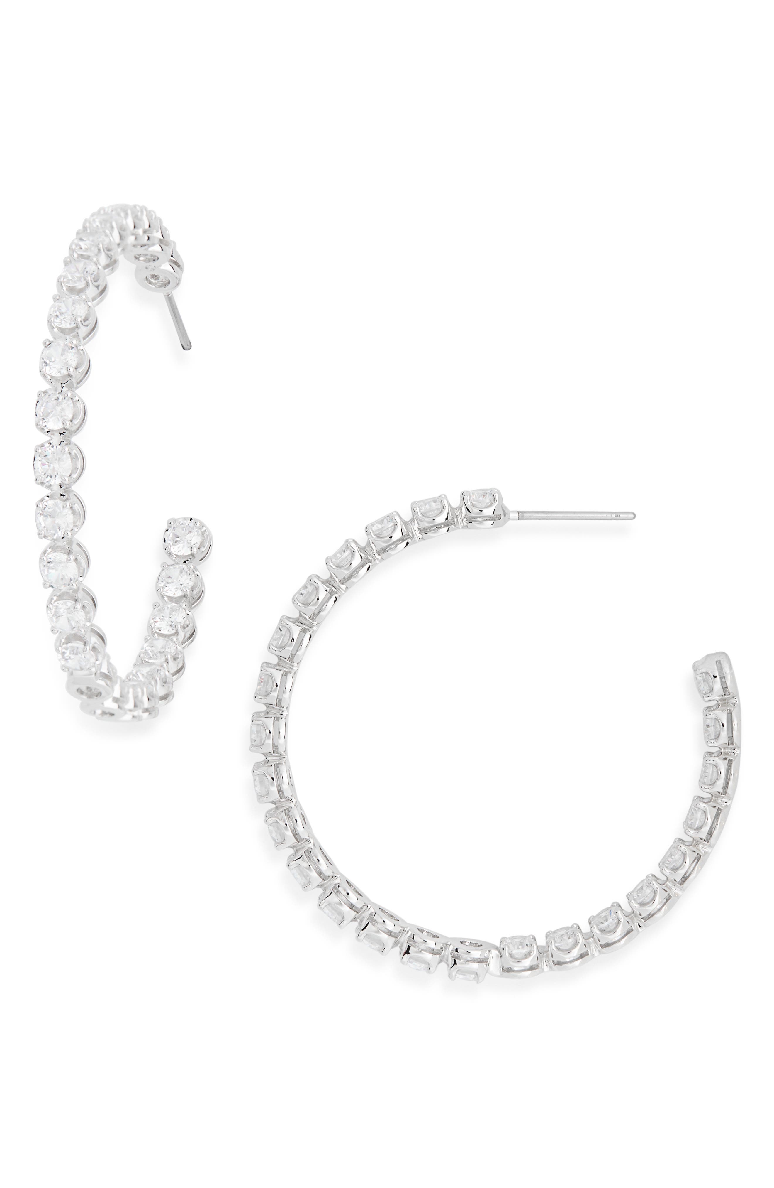 Nadri Blythe Prong Set Cubic Zirconia Hoop Earrings