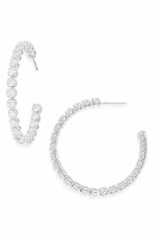Nadri Blythe Prong Set Cubic Zirconia Hoop Earrings
