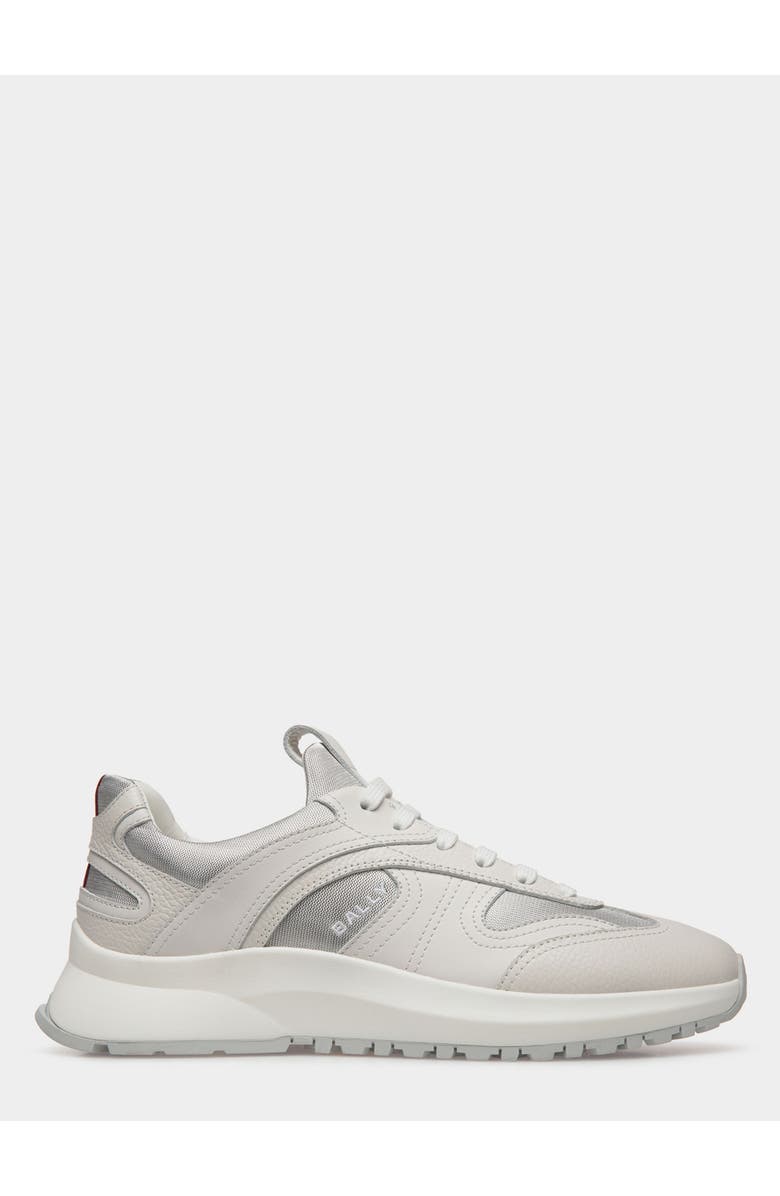 Bally Outline Sneaker In Leather And Nylon, Main, color, White
