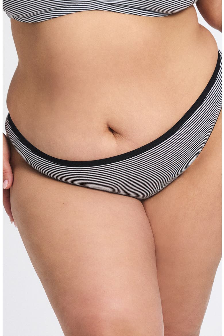 Cotton Essentials Cheeky Panties, Alternate, color, BLACK CAVIAR STRIPE UP