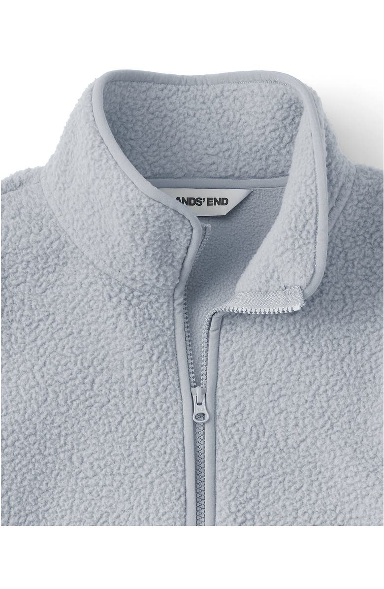 Lands' End Half Zip Cozy High Pile Fleece Pullover, Alternate, color, Pale Gray