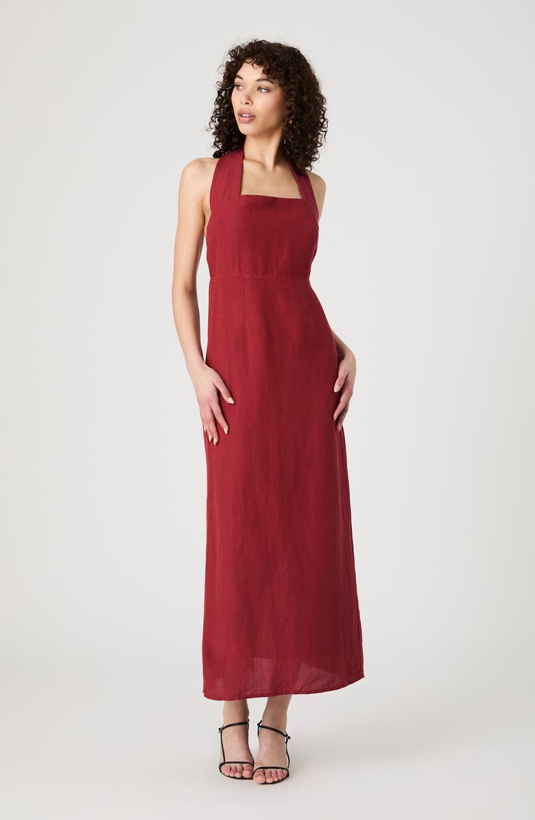 French Connection Birdie Halter Sundress, Alternate, color, Brick Red