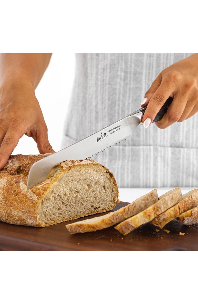 JoyJolt 8" Stainless Steel Bread Knife, Alternate, color, Silver/ Black
