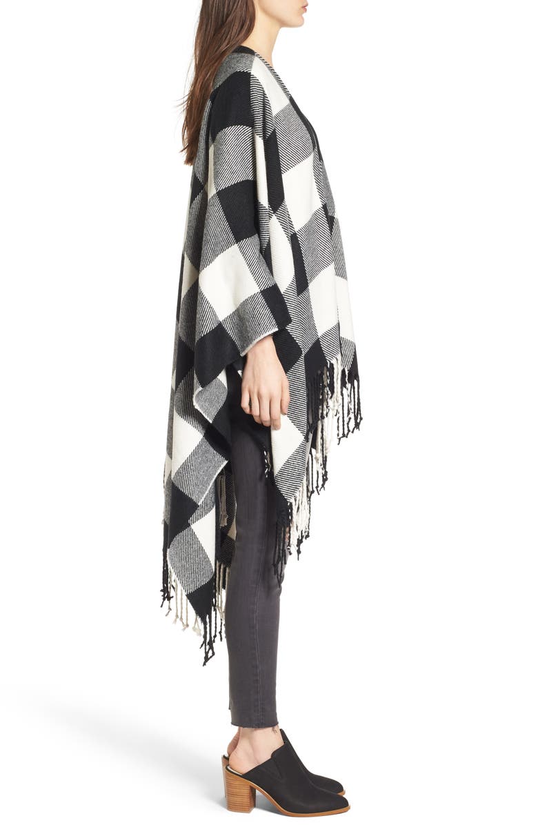 Treasure & Bond Woven Buffalo Check Ruana, Alternate, color, 