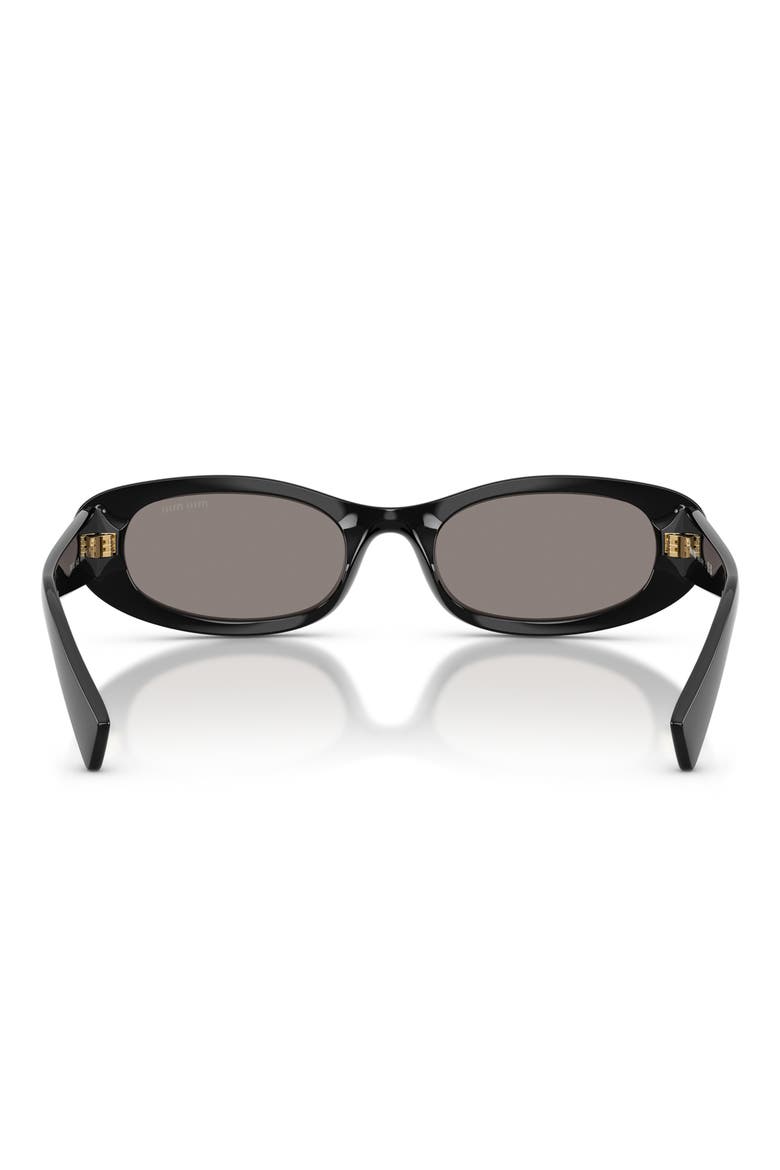 54mm Oval Sunglasses, Alternate, color, BLACK / DARK GREY
