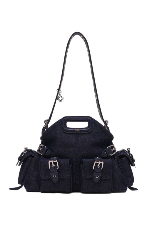 Maje Miss M Pockets Denim Bag In Blue