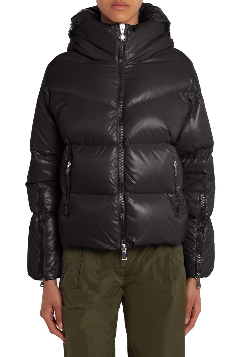 Huppe Nylon Down Puffer Jacket, Main, color, BLACK