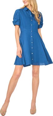 Ted Baker Stina Twisted Short Sleeve Linen Shirtdress