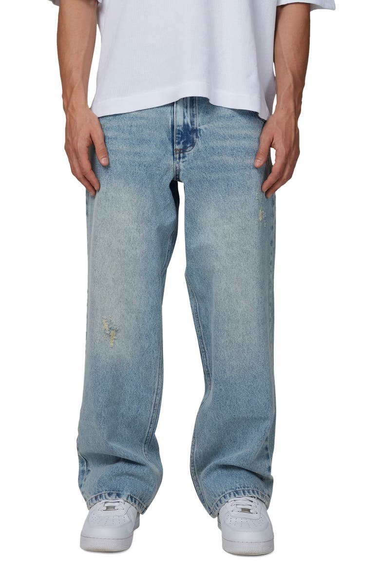 Straight Leg Baggy Jeans, Main, color, Blue