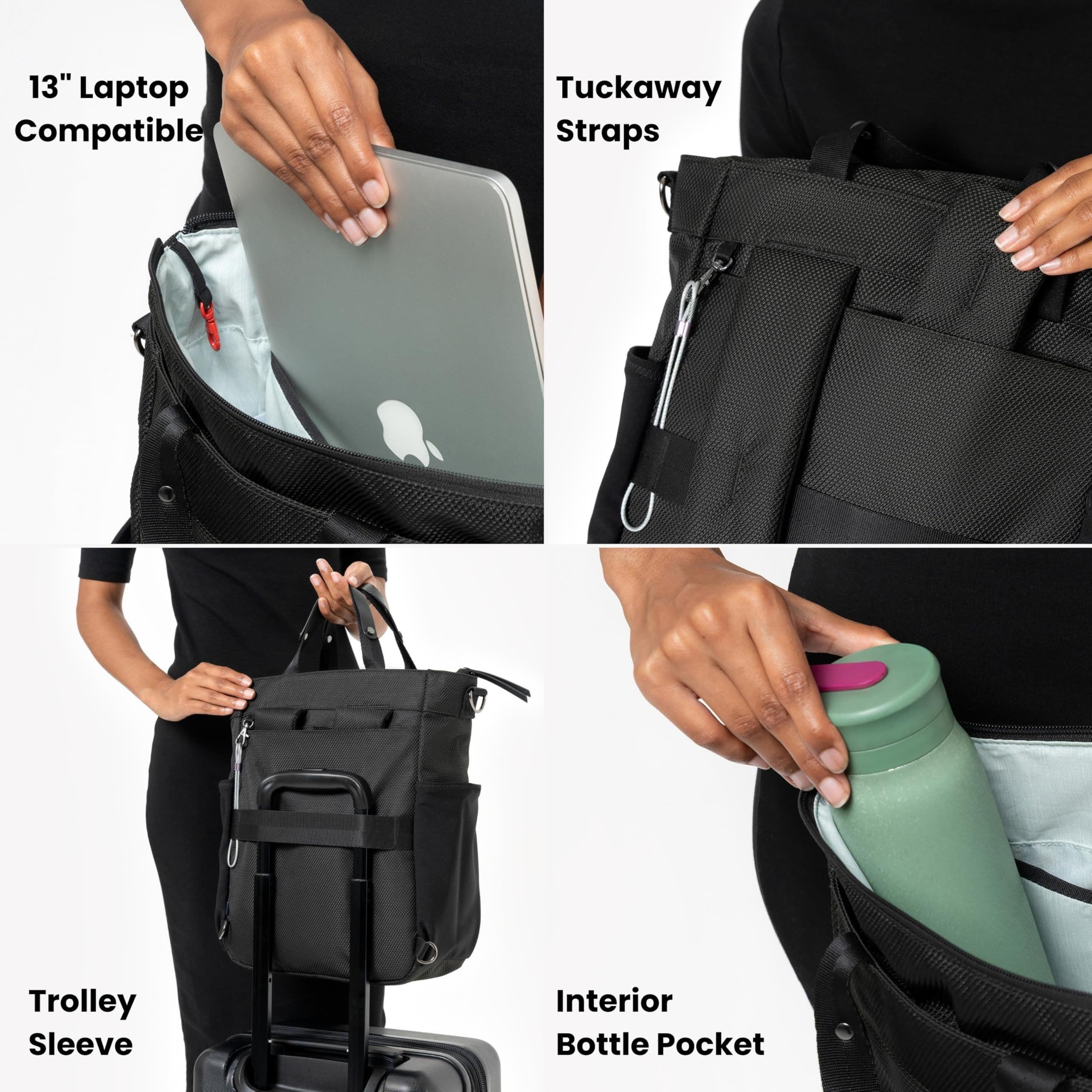 Sherpani Soleil Anti Theft Convertible Backpack, Fits 15 Inch Laptop, Alternate, color, Carbon