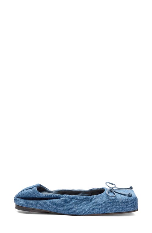 Jacquemus Les Ballerines Bow Square Toe Denim Ballet Flat