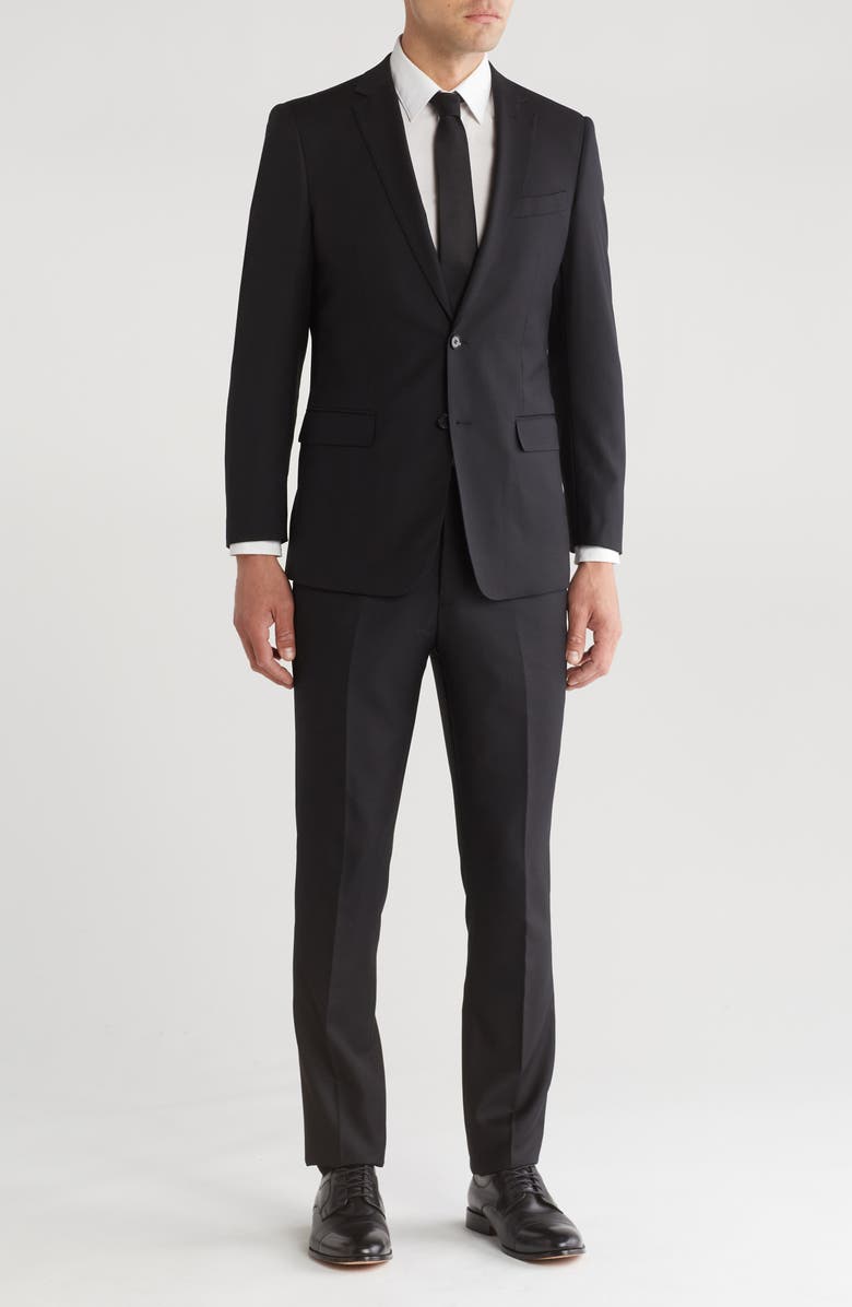 Cavalli Class Slim Fit Solid Wool Suit, Main, color,