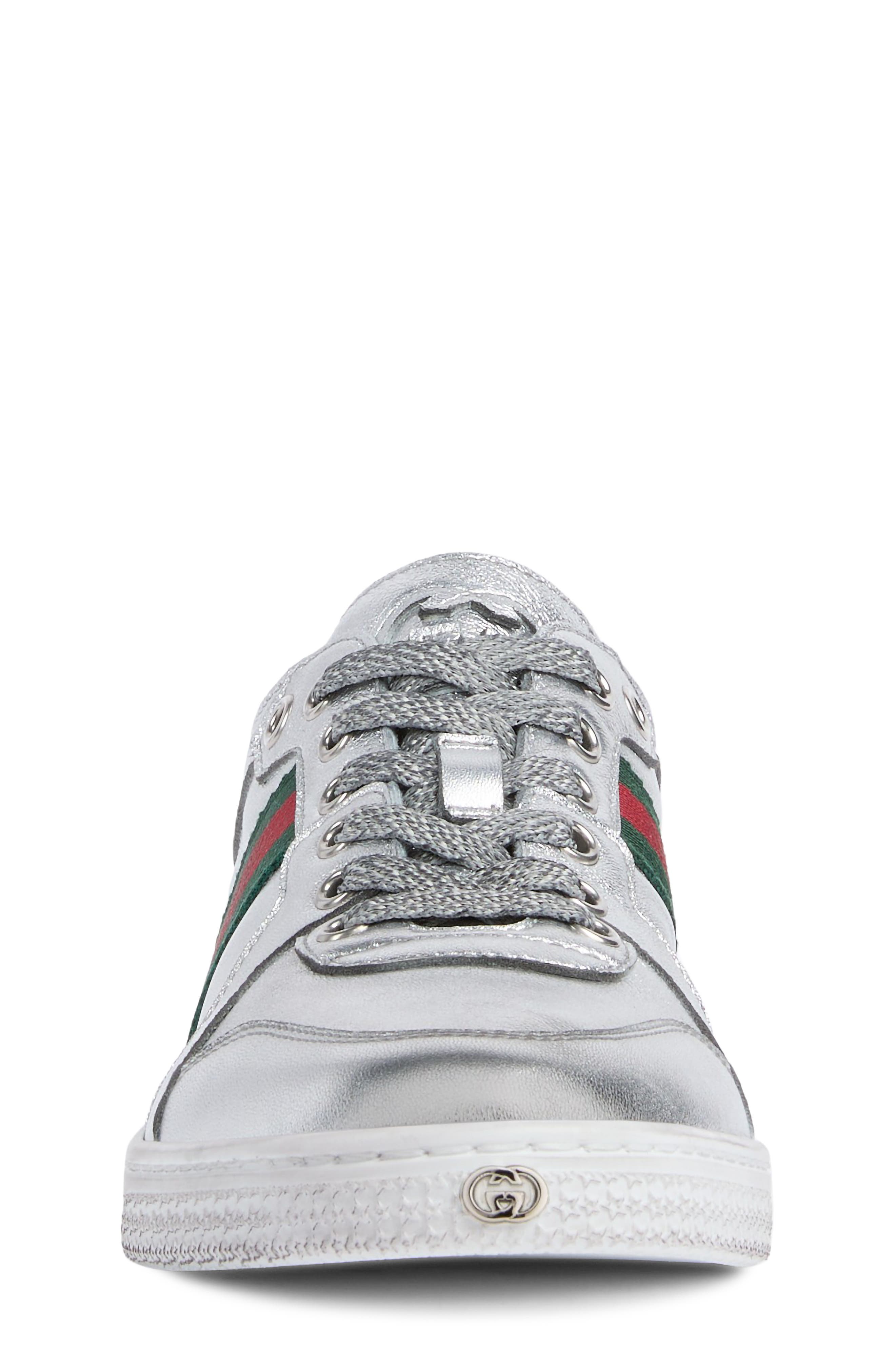 Gucci Coda Low Top Sneaker, Alternate, color, Silver Metallic