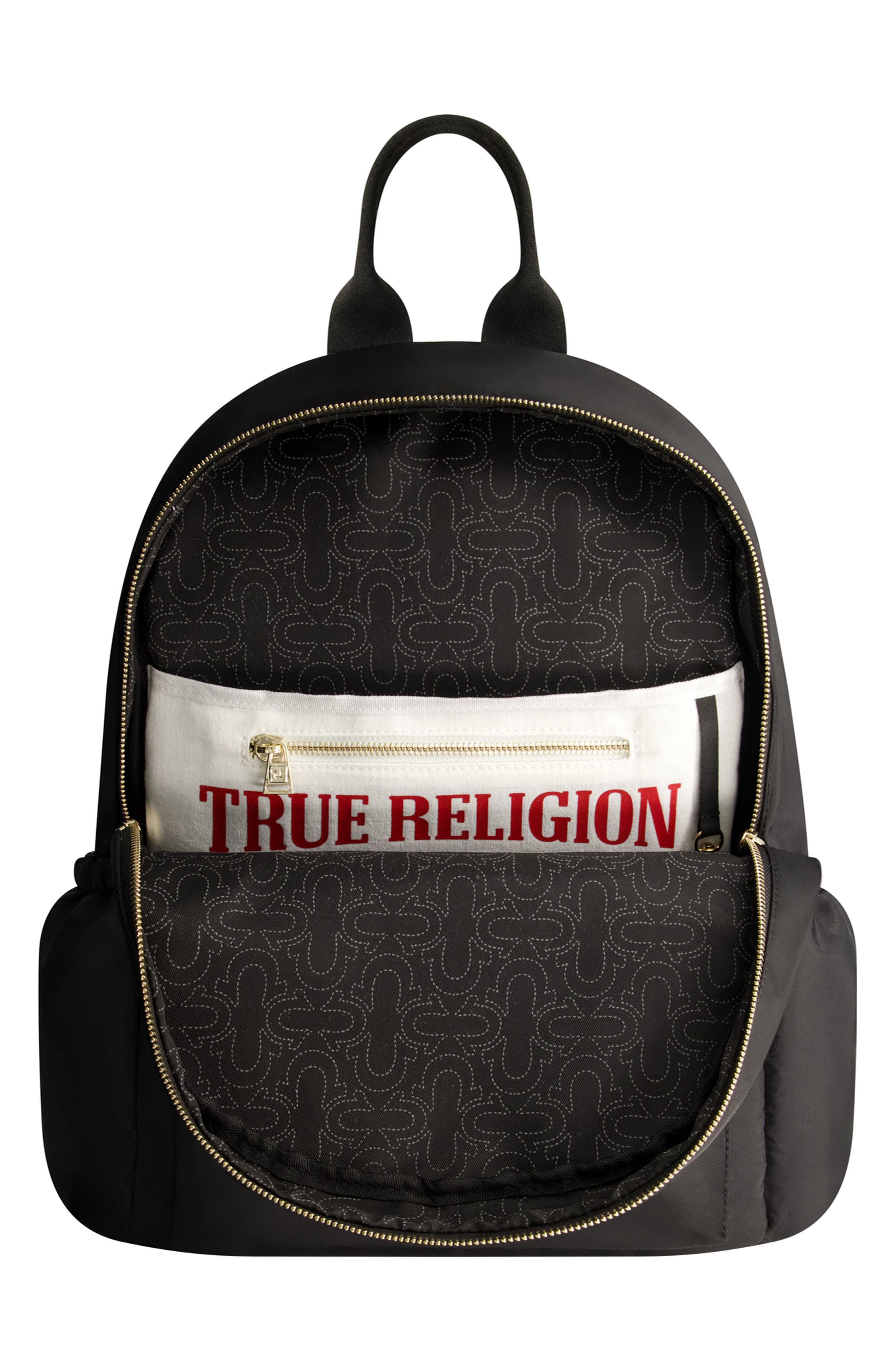 True Religion Horseshoe Nylon Backpack, Alternate, color, Black