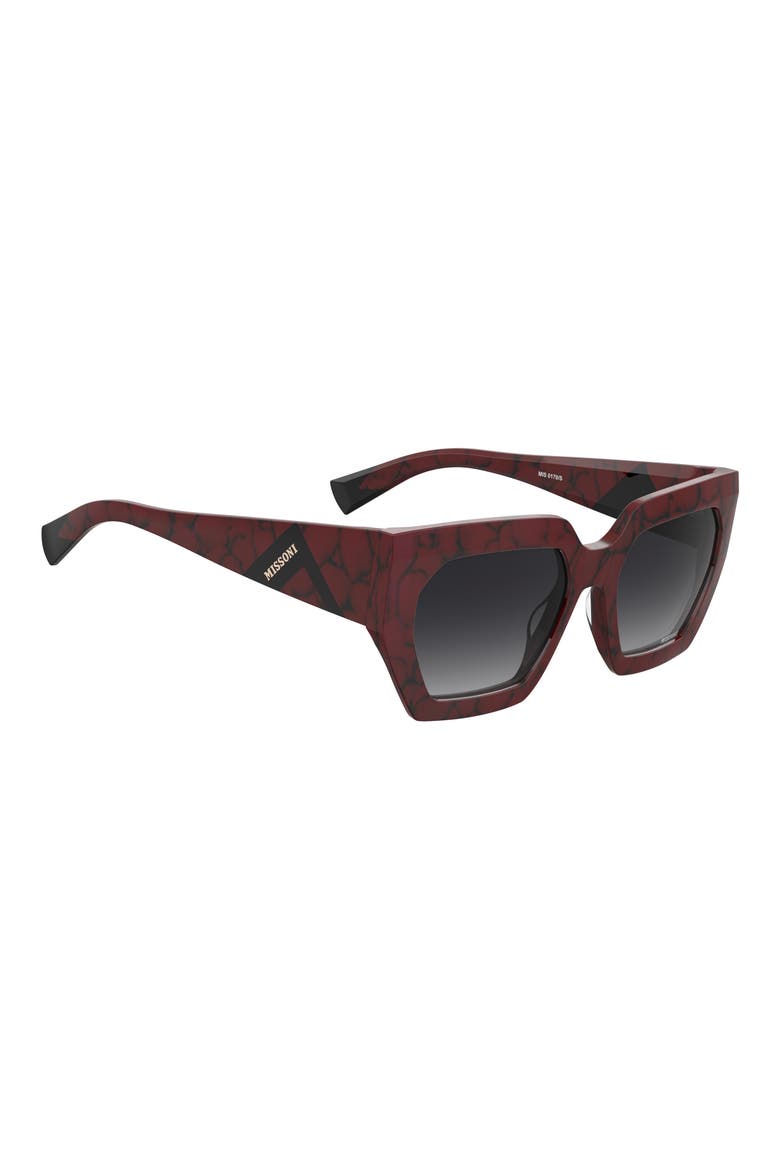 55mm Square Sunglasses, Alternate, color, MARBLE RED