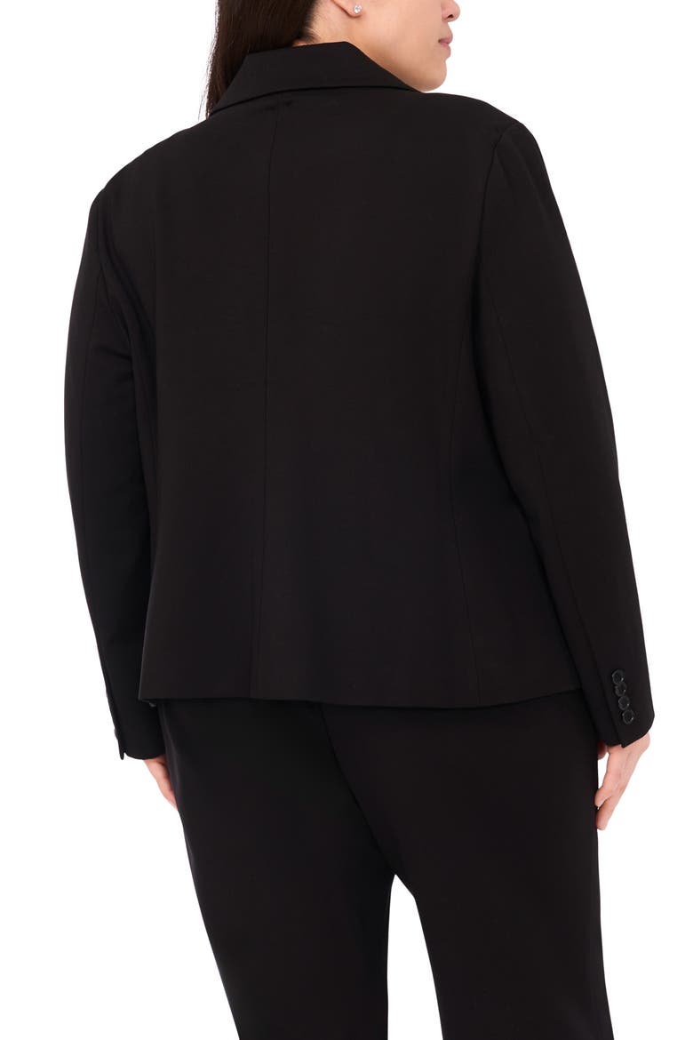 One-Button Ponte Knit Jacket, Alternate, color, RICH BLACK