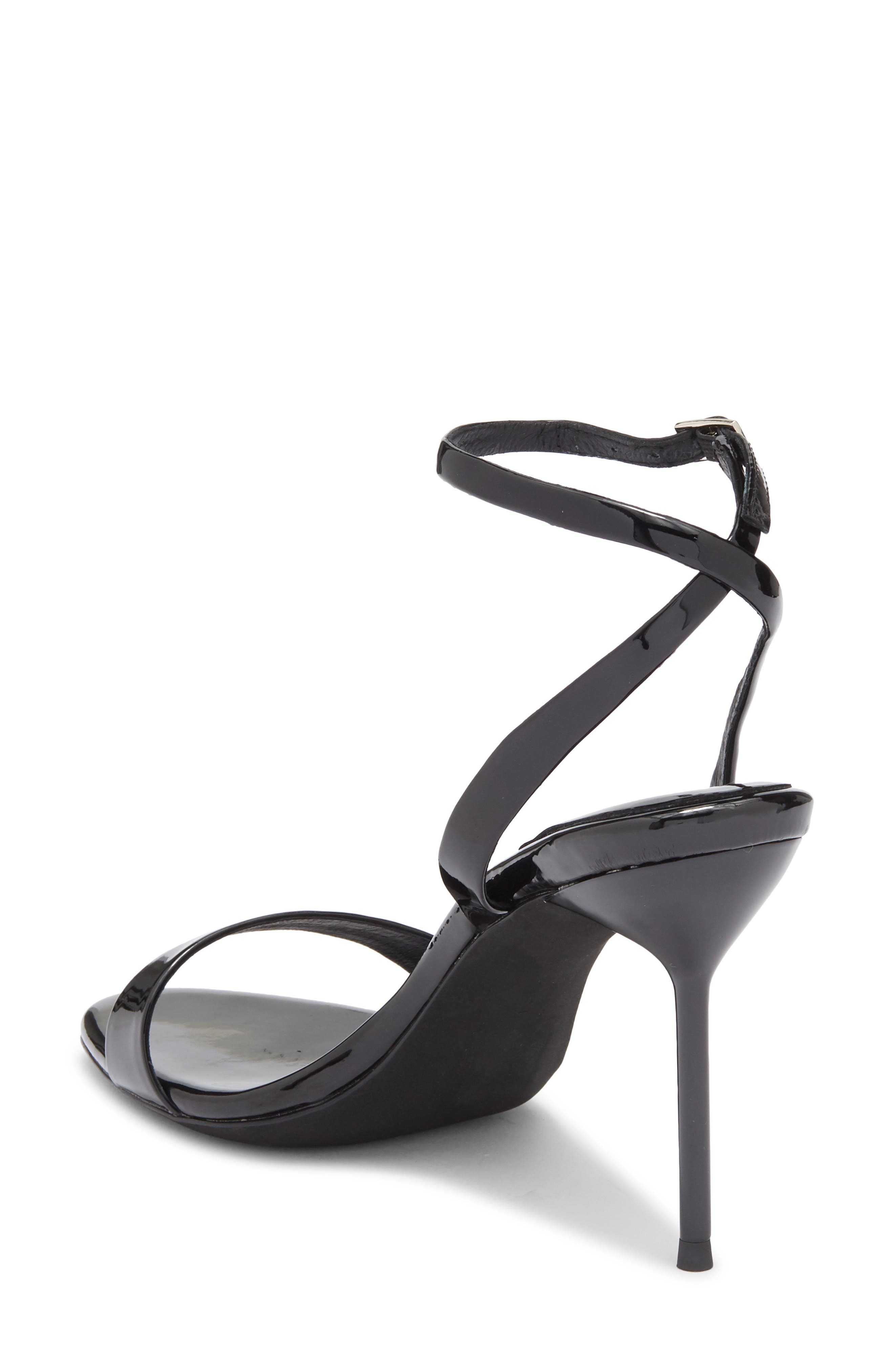 Jeffrey Campbell Blossmz Ankle Strap Satin Sandal, Alternate, color, Black Patent
