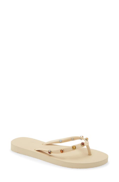 Stone Embellished Flip Flop (Women)
