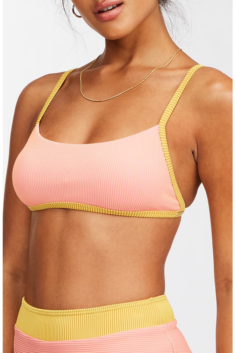 Hi Life Billie Ribbed Bralette Bikini Top, Alternate, color, SUNBURST