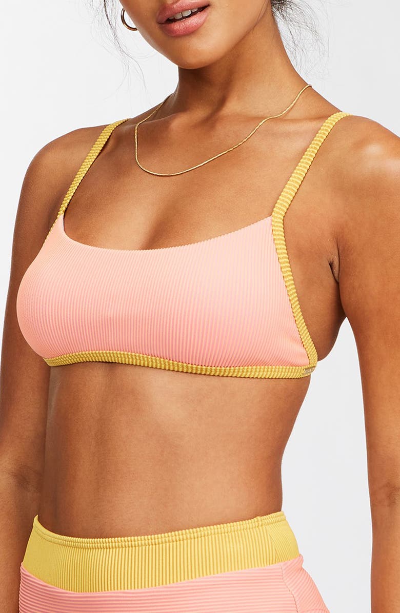 Billabong Hi Life Billie Ribbed Bralette Bikini Top, Alternate, color, 