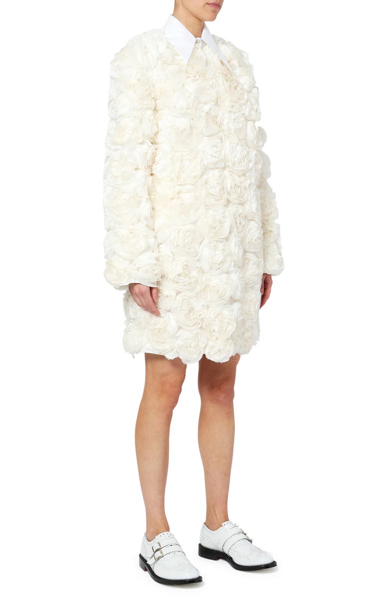 Erdem Embellished 3D Rose Silk Coat, Main, color, 