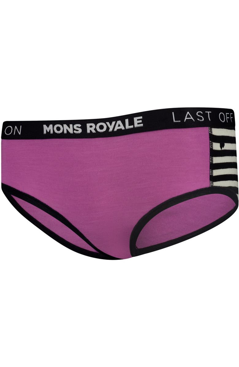 Mons Royale Sylvia Boyleg Underwear - Women's, Alternate, color, Purple Bolt/Mr Stripe