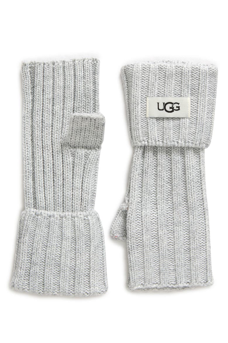 Knit Fingerless Arm Warmers, Main, color, GREY HEATHER