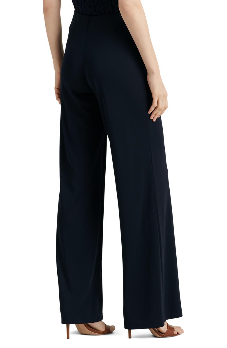 High Waist Matte Jersey Wide Leg Sailor Pants