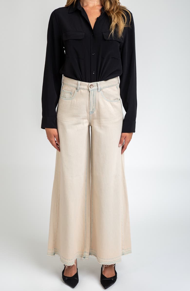 I Love Who I Am Tinted Overflow Wide Leg Jeans, Alternate, color, Blue/ Ivory Enzyme