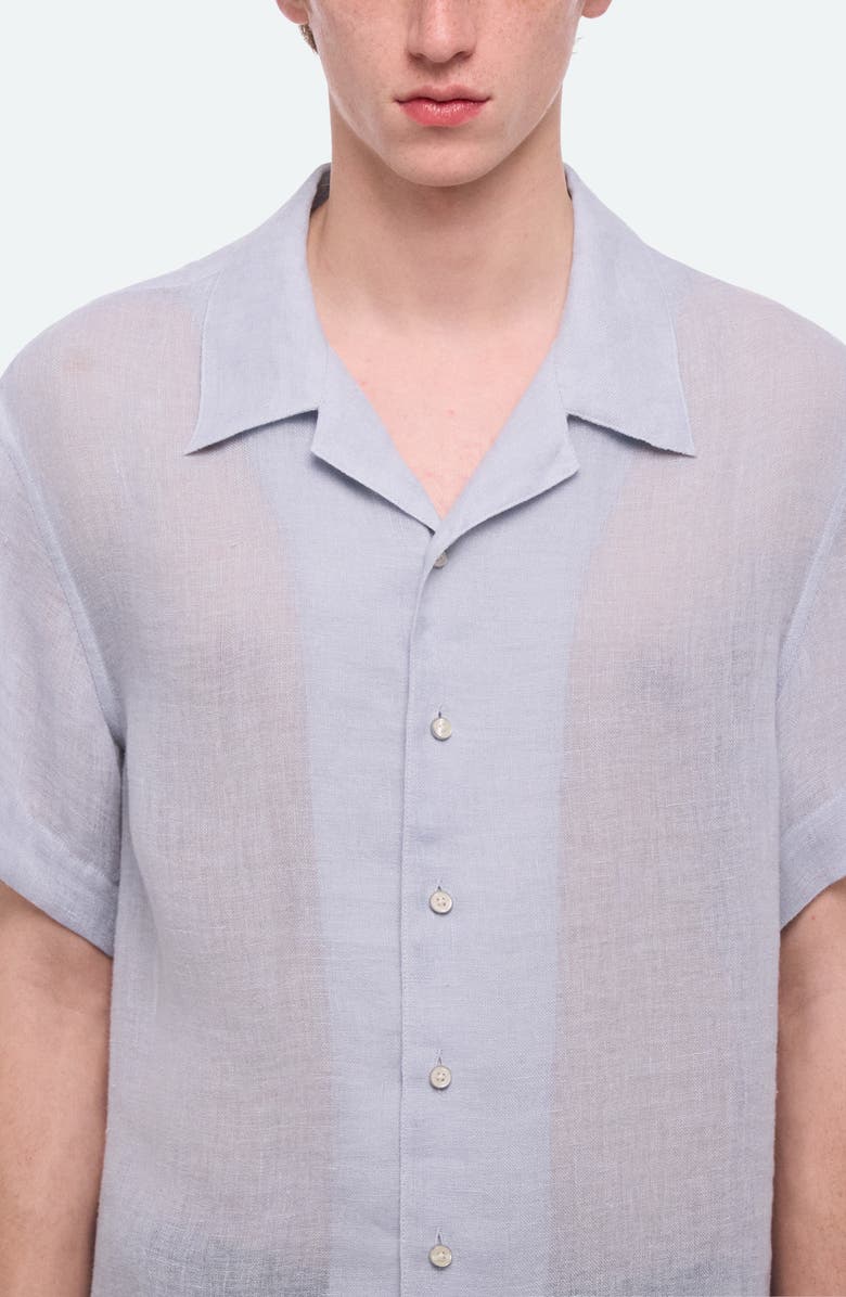 Helmut Lang Relaxed Linen Camp Shirt, Alternate, color, Pacific