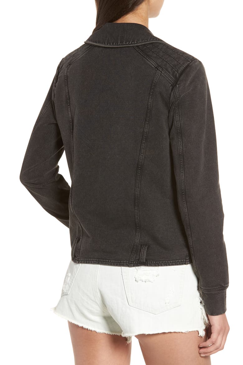 Knit Moto Jacket, Alternate, color, BLACK