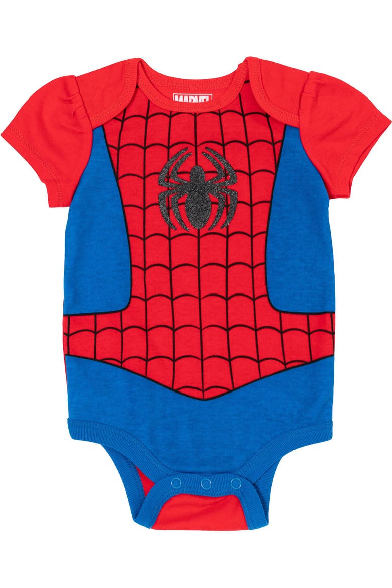 Avengers 3-Pack Bodysuits and Headband Set, Alternate, color, Marvel Red Blue