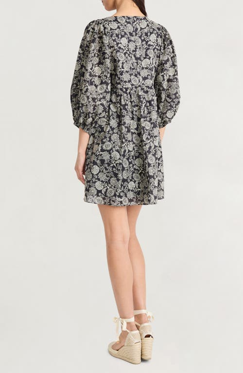 The Good Journey Puff Sleeve Babydoll Minidress In Multi